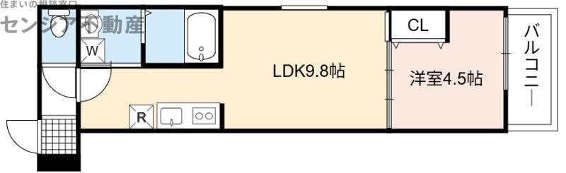 フジパレス鴫野東ウエスト(1LDK/2階)の間取り写真
