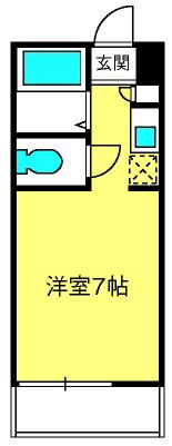 マルショウ(ワンルーム/2階)の間取り写真