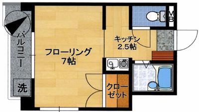 アクセスST(ワンルーム/2階)の間取り写真