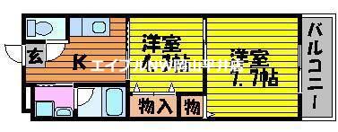 グランヴィスタ安倉(2K/5階)の間取り写真