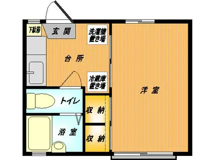 カサベルデ・ヌクイ(1K/2階)の間取り写真