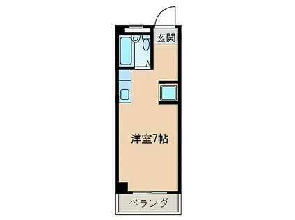 ハイツアイカ花長(ワンルーム/4階)の間取り写真