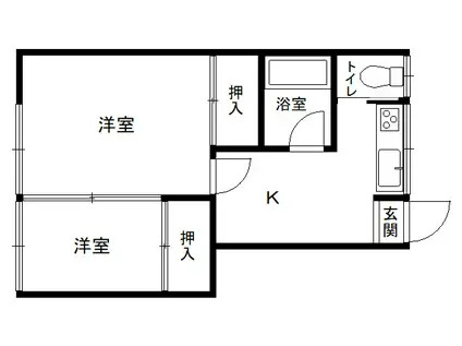 ロマンシモサワ(2K/1階)の間取り写真
