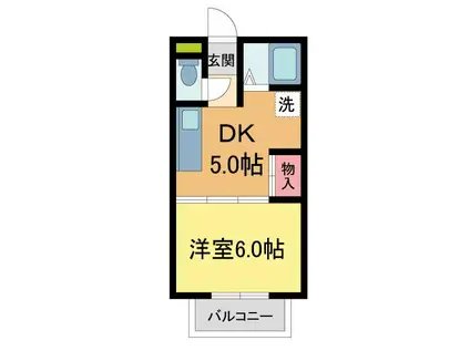 桜ハイツI(1DK/1階)の間取り写真