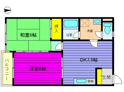 サンライズプラザビル(2DK/5階)の間取り写真