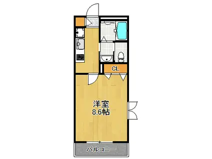 メゾン・ラフィネ(1K/2階)の間取り写真