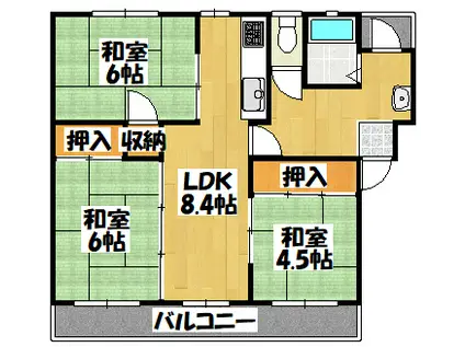 三井A7棟(3LDK/2階)の間取り写真