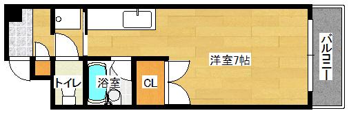 K&Sレジデンス(ワンルーム/3階)の間取り写真