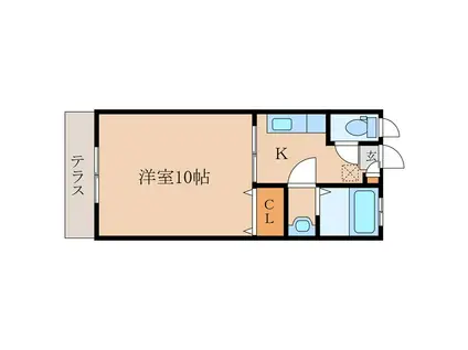メルローズ新栄(1K/1階)の間取り写真