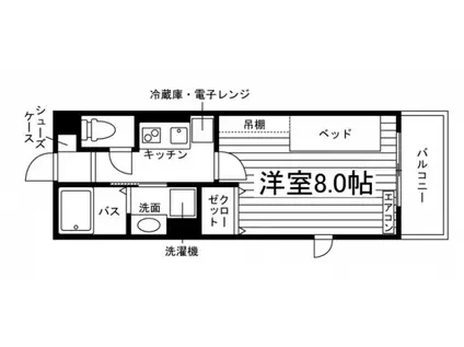 リーノモア(1K/1階)の間取り写真