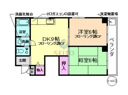 ミレ桜塚(2DK/5階)の間取り写真