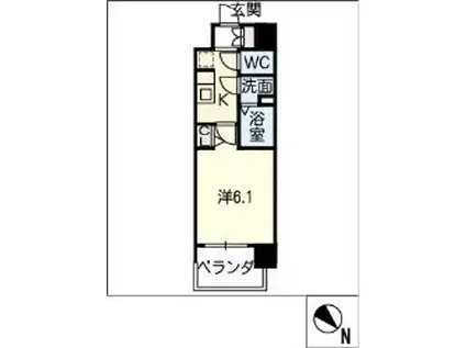 アステリ鶴舞トゥリア(1K/12階)の間取り写真