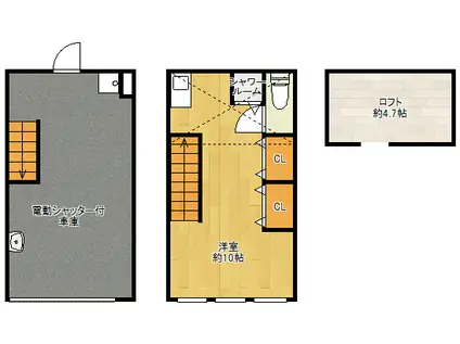 REVE G S HOUSE(ワンルーム/1階)の間取り写真