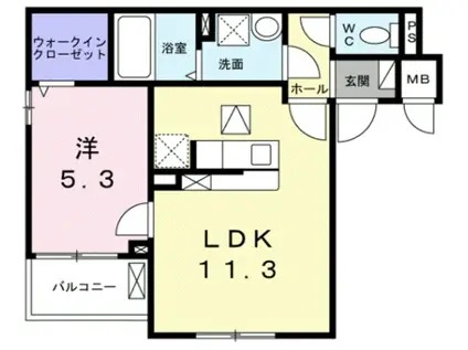 プレジオ八広(1LDK/1階)の間取り写真