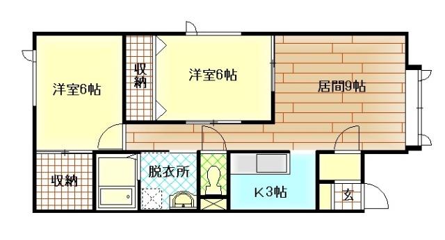 レイグランド10(2LDK/1階)の間取り写真