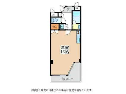 スカイビューマンション(ワンルーム/2階)の間取り写真