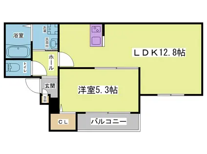  ジーメゾン鈴蘭台ラフィネ(1LDK/3階)の間取り写真