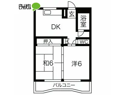 ハイツ沢田(2DK/3階)の間取り写真