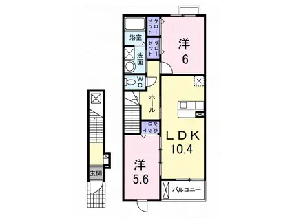 パークサイド(2LDK/2階)の間取り写真