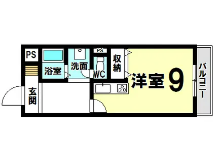 花ノ木ビル(ワンルーム/5階)の間取り写真