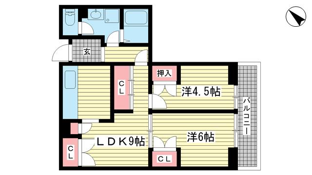 昭和レジデンス(2LDK/5階)の間取り写真
