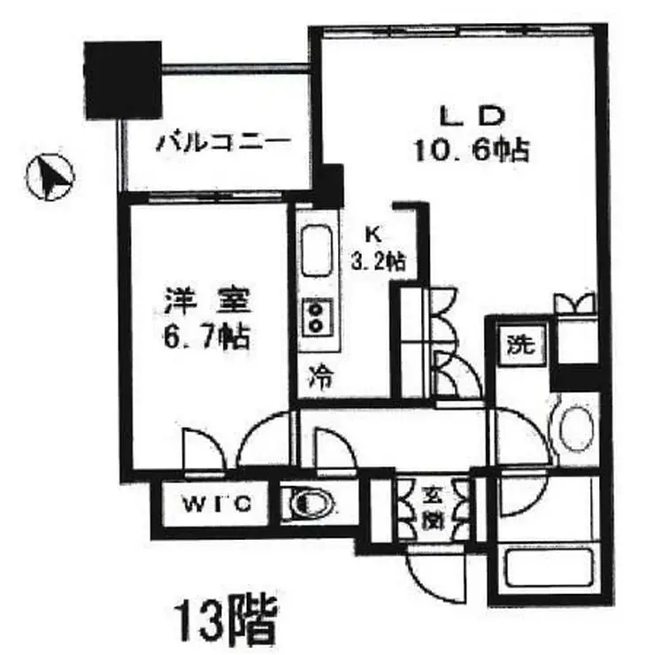 シティタワー麻布十番 13階階 間取り