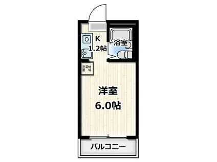 ヴィラ東久留米(ワンルーム/1階)の間取り写真