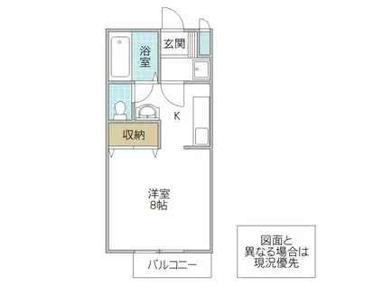 カーザ・ペケーナB(1K/1階)の間取り写真