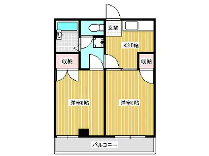 アルプス21(2K/2階)の間取り写真