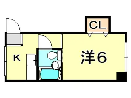 加野ハイツ(1K/2階)の間取り写真