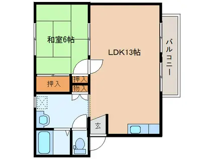 レジデンスボナールII(1LDK/2階)の間取り写真