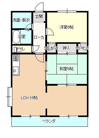 グランムーン(2LDK/2階)の間取り写真