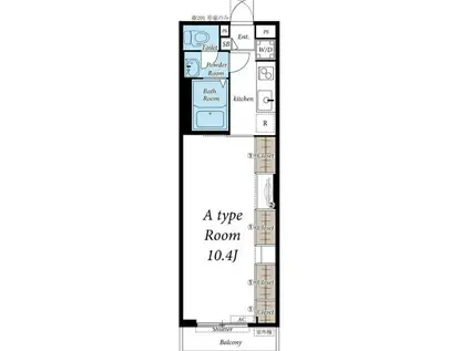 リブリ・日野神明(1K/2階)の間取り写真