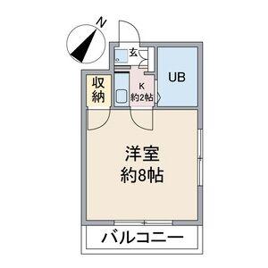 ヒルトップ平和ヶ丘(1K/1階)の間取り写真