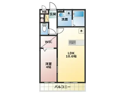 グランドソレーユ(1LDK/1階)の間取り写真