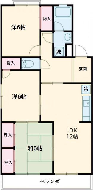 サンパーク森(3LDK/1階)の間取り写真