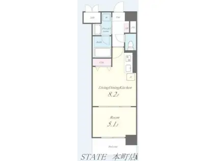 パインリッチ(1LDK/3階)の間取り写真