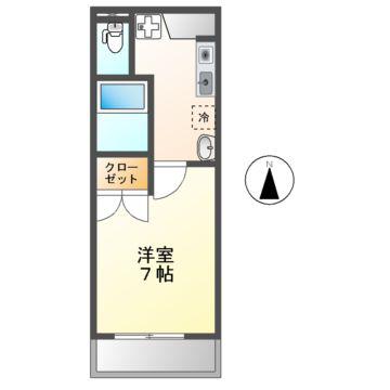 ウイングハイツ(1K/3階)の間取り写真