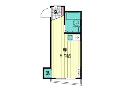 ラビアン西調布(ワンルーム/2階)の間取り写真