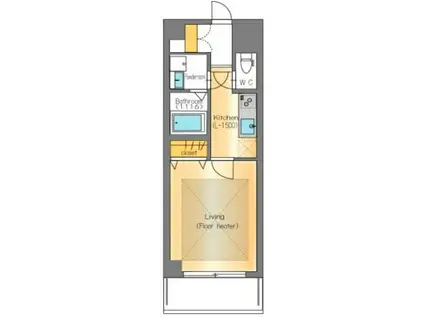 シーサイドパレスコウベ(1K/3階)の間取り写真