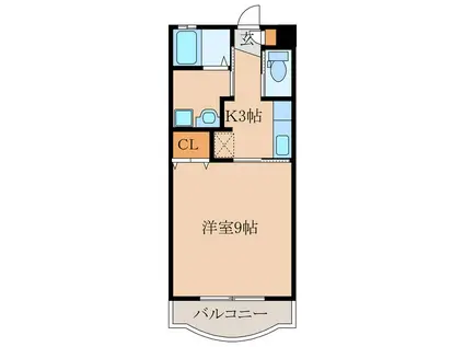 旭原大丸マンションB棟(1K/2階)の間取り写真