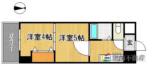 NO40 PROJECT2100博多駅前(2K/2階)の間取り写真