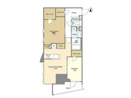 ラサンテ文京千駄木(2LDK/5階)の間取り写真