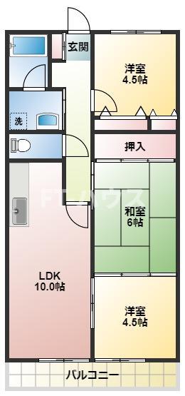 ボナールタカシ(3LDK/4階)の間取り写真