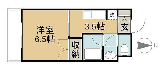 メイプルタウン(1K/3階)の間取り写真