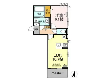 ウェスタ青山(1LDK/3階)の間取り写真