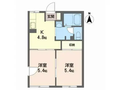 ヴィオラSIN B(2K/1階)の間取り写真