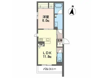 シャーメゾン ボナンザ(1LDK/2階)の間取り写真
