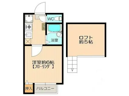 クレアール塩釜(1SK/1階)の間取り写真