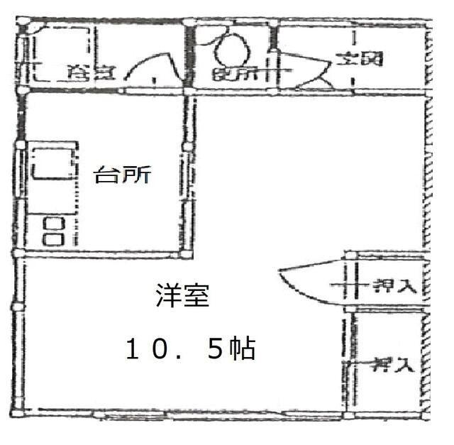 パークヒル(1K/1階)の間取り写真